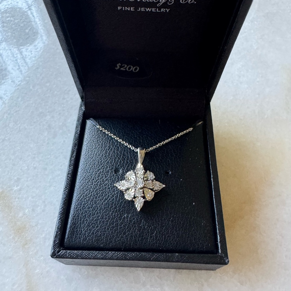 Macy's Silver Necklace with Sparkling Accents